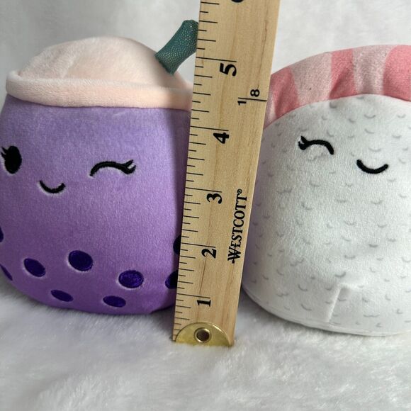 5" Squishmallows Lot of 2: Purple Boba Milk Tea Drink, Sushi Rice Shrimp Plush - Picture 6 of 7